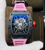 RM Factory Swiss Richard Mille RM 35-02 Rafael Nadal Watch Carbon NTPT Case Pink Rubber Strap